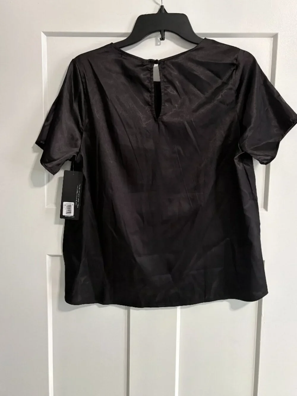 Daily Look Gilli Polyester Black Shiny SS Ladies Blouse Med NEW - Picture 3 of 3